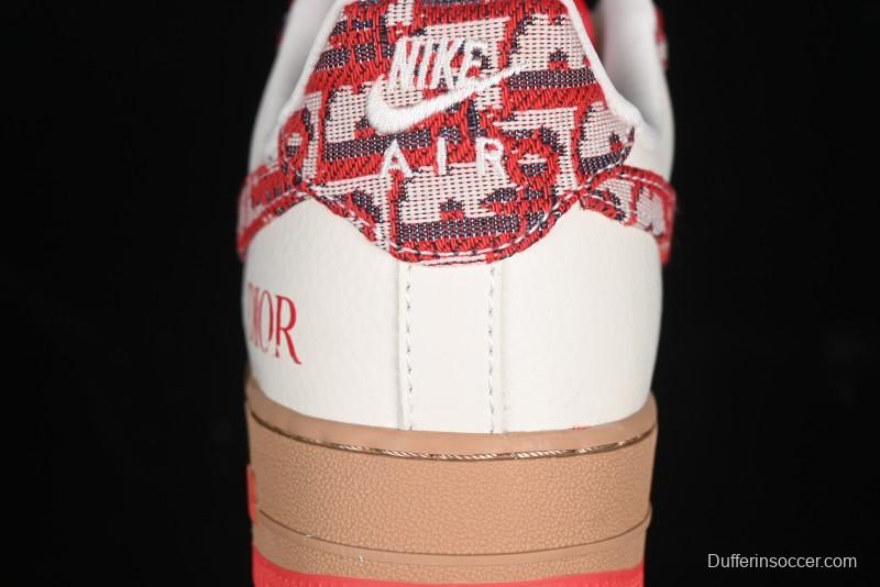 Nike Air Force 1 '07 Low Dior Collaboration Beige Floral Low-Top Casual Sneakers - KK1988-049