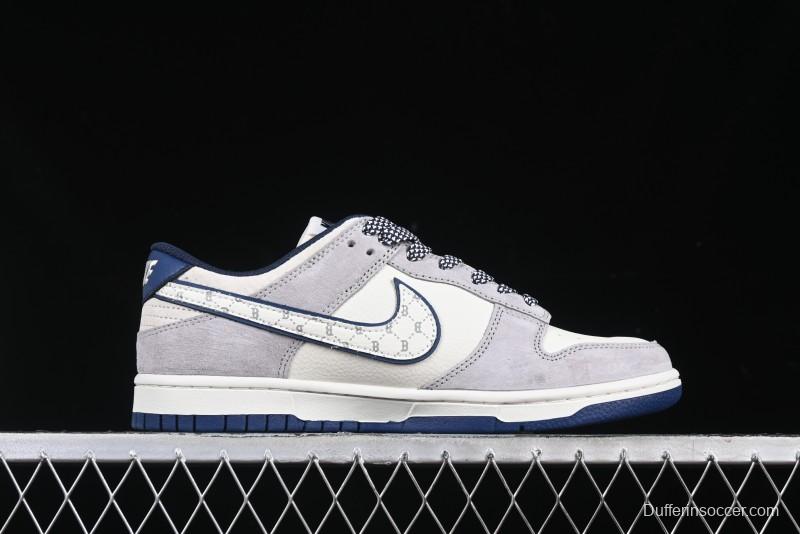 Nike SB Dunk Low MLB Collaboration Embroidered Blue Logo Anniversary Custom Low-Top Casual Skate Shoes - DJ2024-092