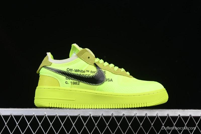 Nike Off White x Air Force 1 Low OW Collaboration Transparent Yellow Sneakers - AO4606-700