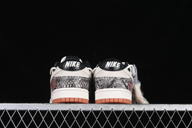 Nike SB Dunk Low Year of the Snake Series Snake Scale White Swoosh Customized Low-Top Casual Skate Shoes - YX5066-275