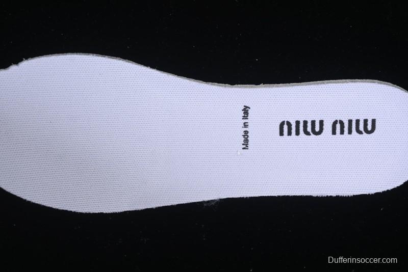 Miu Miu Suede Round Toe Lace-Up Low Top Women's Casual Shoes - 99D4