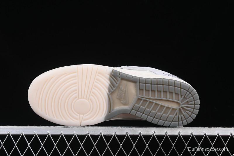 Nike SB Dunk Low The North Face Graffiti Grey Check Anniversary Customized Low-Top Casual Skate Shoes - DM6868-017