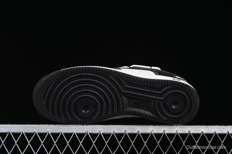Nike Air Force 1 '07 Low Stussy Collaboration Black White Lace-Up Low-Top Casual Sneakers - SJ1198-108