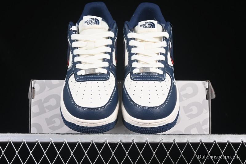 Nike Air Force 1 '07 Low The North Face Collaboration Blue Red Double Swoosh Casual Sneakers - XS1958-521