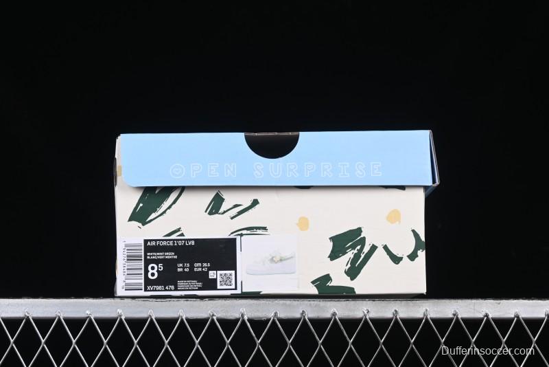 Nike Air Force 1 '07 Low Gold-Inlaid Jade Casual Sneakers with Strap - XV7981-476