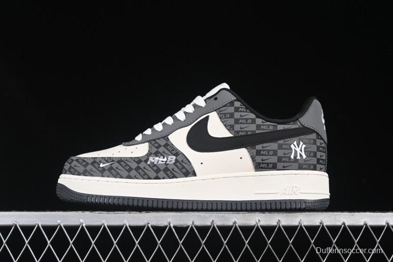 Nike Air Force 1 '07 Low MLB Collaboration Dark Checkered Beige Low-Top Casual Sneakers - DF0188-038