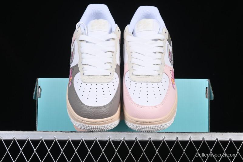 Nike Air Force 1 '07 Low Leopard Print Skeleton Custom Casual Sneakers - TY0103-222