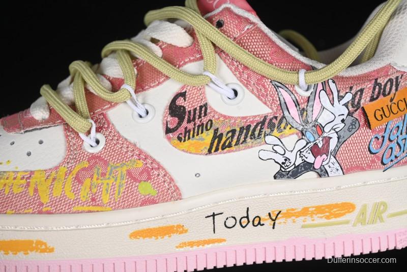 Nike Air Force 1 '07 Low Bugs Bunny Custom Casual Sneakers - BD7700-666