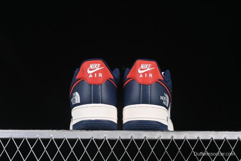 Nike Air Force 1 '07 Low The North Face Collaboration Blue Red Double Swoosh Casual Sneakers - XS1958-521