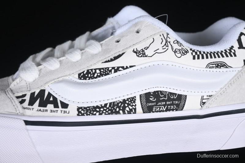 Vans Knu Skool Low-Top Retro Chunky Sneakers with Oversized Logo - VN000CS0239