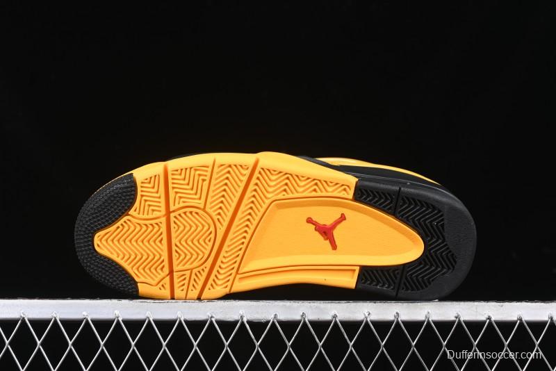 Nike Air Jordan 4 Remastered Retro Sneakers in White Green with Gum Sole - FQ7939-007