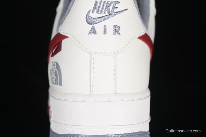 Nike Air Force 1 '07 Low The North Face Collaboration Beige Red Casual Sneakers - DM6688-047