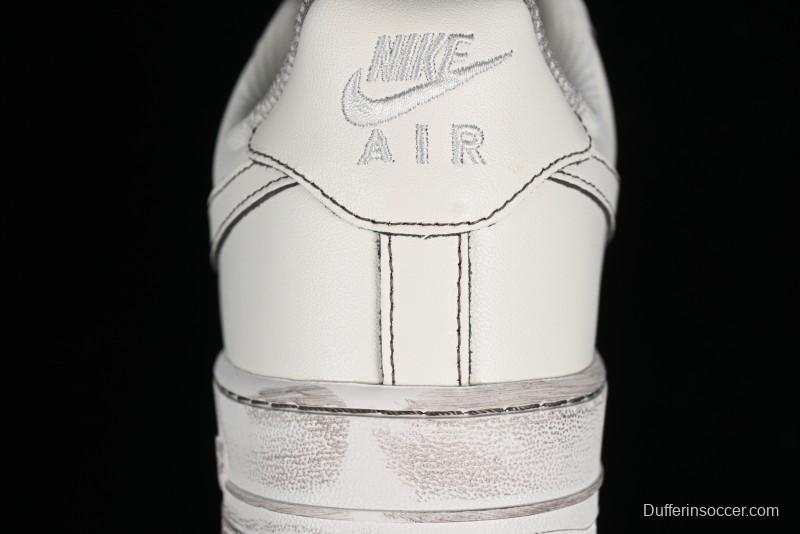 Nike Air Force 1 '07 Low Casual Sneakers with Hemp Rope Laces and Distressed Design - 315122-333