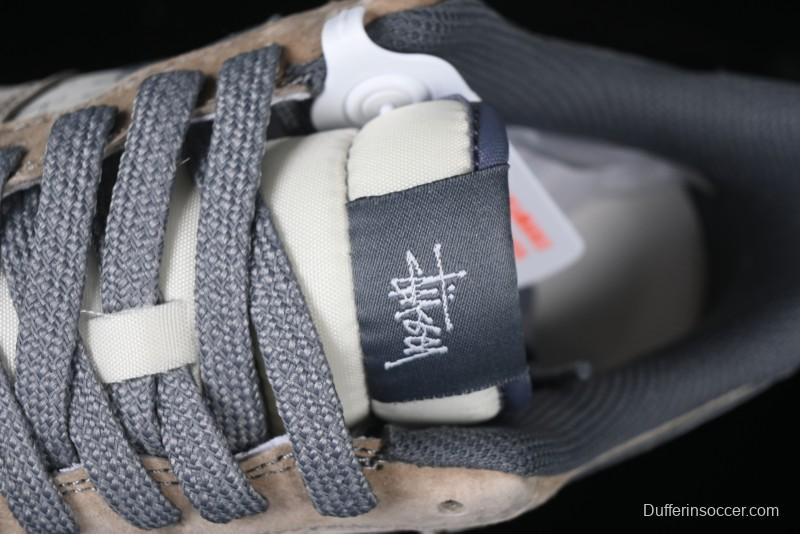 Nike Air Force 1 '07 Low Stussy Collaboration - Lambskin Brown Low-Top Casual Sneakers - XZ6188-888