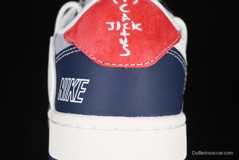 Nike Travis Scott x Fragment Design x Air Jordan 1 Low OG SP AJ1 Graffiti Drawstring Low-top Casual Sneakers - XS3186-203