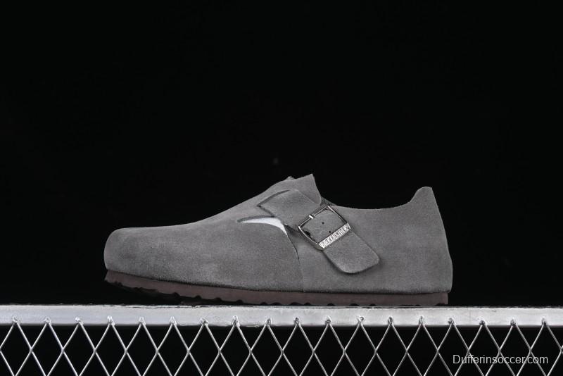 Birkenstock London BS Unisex Slip-On Comfort Shoes with Soft Suede Leather and Lambswool Insole - BS