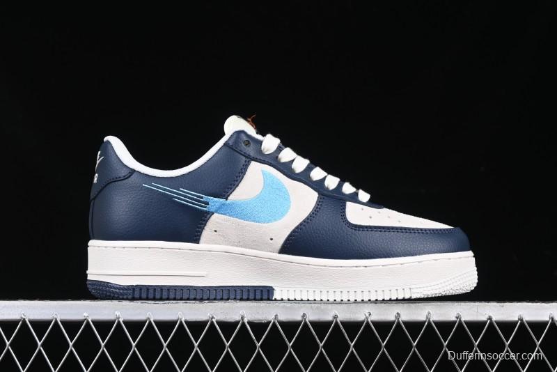 Nike Air Force 1 '07 Low Stussy Collaboration Green Embroidered Swoosh Custom Casual Sneakers - DM6688-021