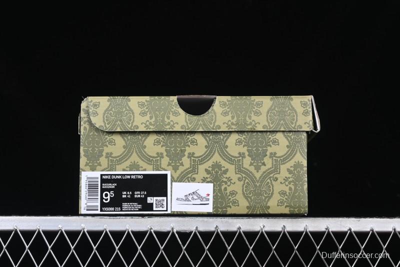 Nike SB Dunk Low Gucci Collaboration Grey Jacquard Swoosh Anniversary High-End Custom Low-Top Casual Skate Shoes - YX5066-215