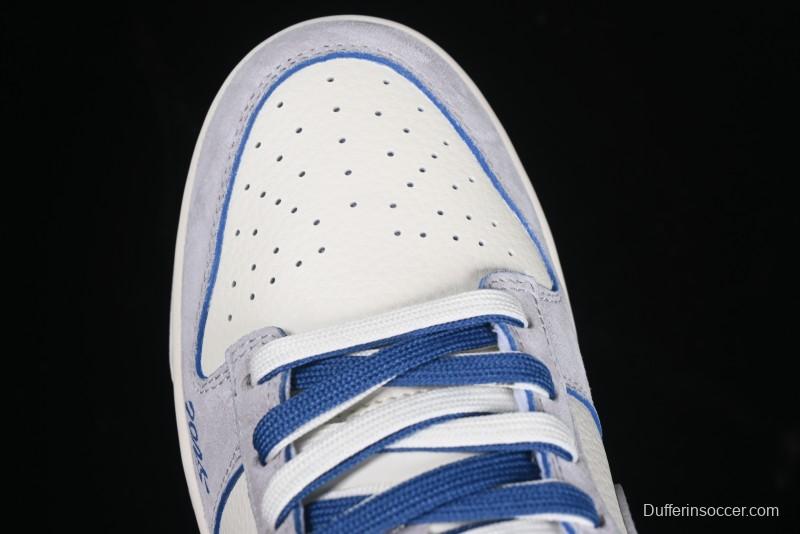 Nike SB Dunk Low Stussy Year of the Snake Collaboration Light Blue Silver Swoosh Anniversary Custom Low-Top Casual Sneakers - DM6868-010