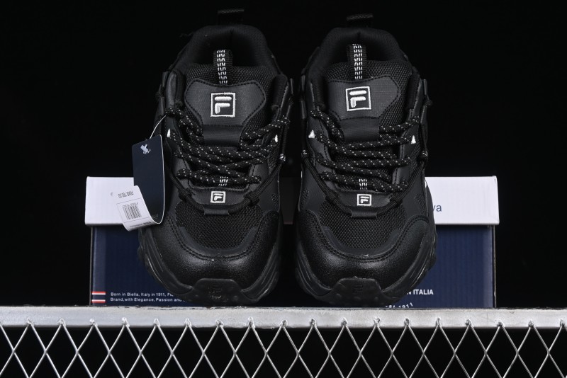 Fila Fusion Retro Mars Running Shoes with Lace-Up Design and Cushioned Sole - F12W422103FBK