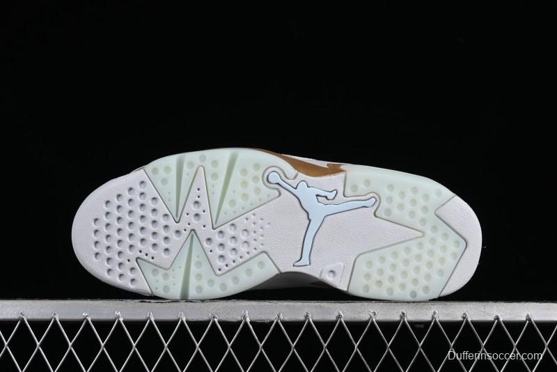 Nike Air Jordan 6 Retro Paris Olympics Sneakers with Metallic Gold Accents - DQ4914-074