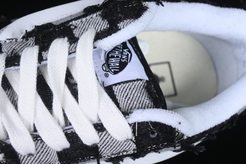 Vans Knu Skool Checkerboard Washed Denim Low-Top Casual Skate Shoes - VN000CS0239