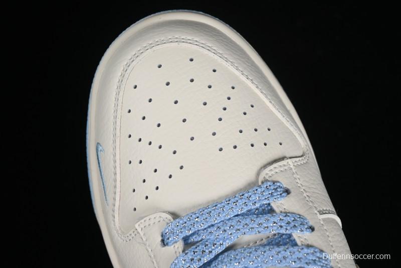 Nike SB Dunk Low BAPE Collaboration - Off-White Mini Blue Swoosh Anniversary High-End Custom Low-Top Casual Sneakers - XD6188-027