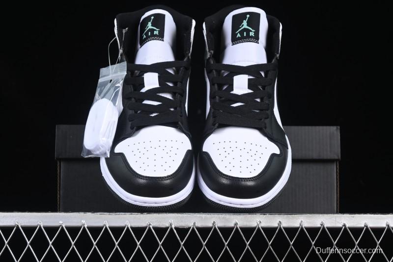 Nike Air Jordan 1 Mid AJ1 Basketball Shoes in Black White Silver - DQ8423-103