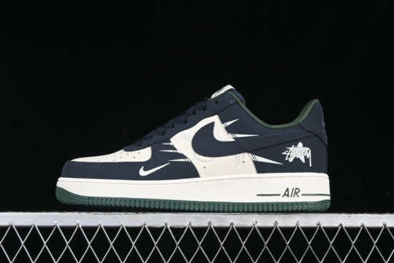 Nike Air Force 1 '07 Low Stussy Collaboration Explosive Blue Low-Top Casual Sneakers - KK1988-040