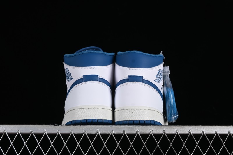 Nike Air Jordan 1 Mid Industrial Blue Basketball Shoes with Air Cushion - FN5215-141