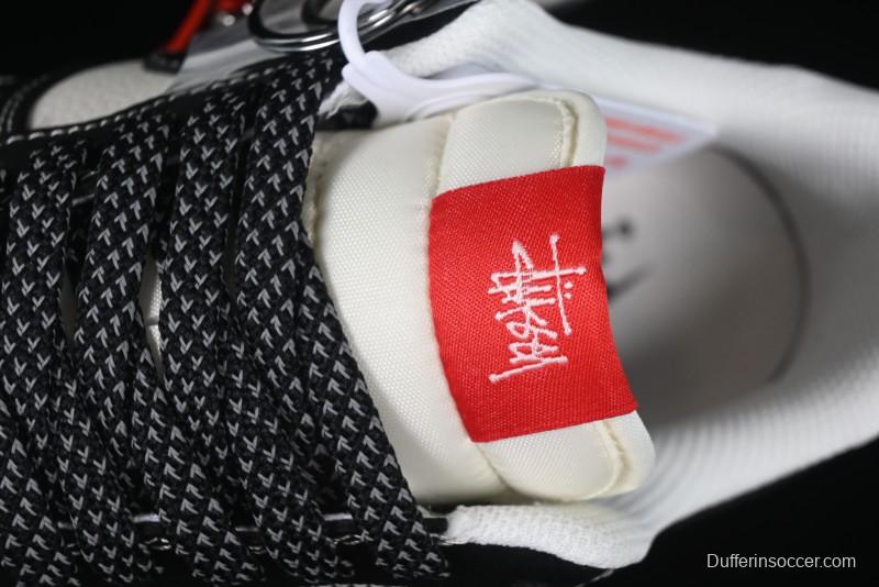 Nike Air Force 1 '07 Low Stussy Supreme Collaboration Dual-Tone Black Red Logo Low-Top Casual Sneakers - HH7518-043