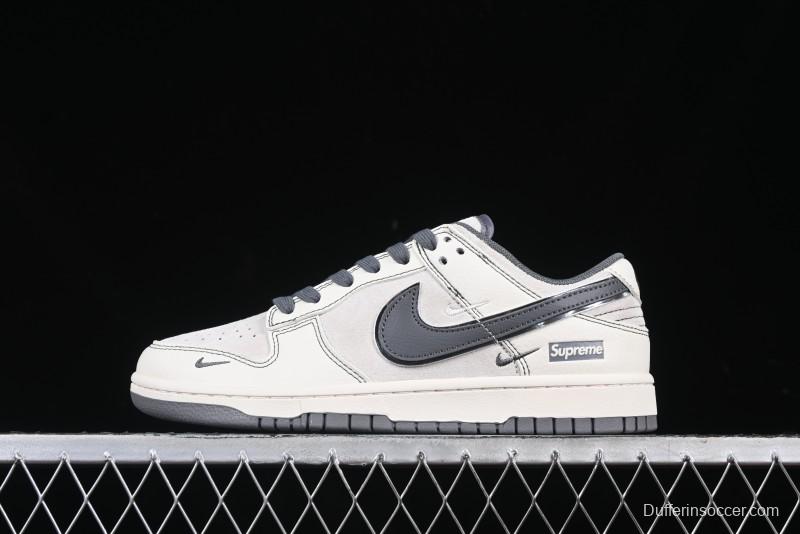 Nike SB Dunk Low Supreme Anniversary Customized Casual Skate Shoes with Double Mini Swoosh - XX3168-303