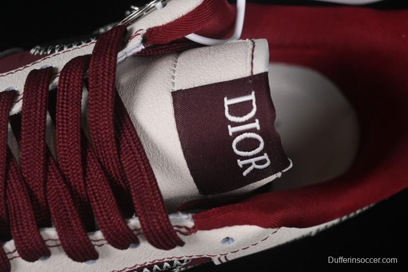 Nike Air Force 1 '07 Low Dior Collaboration Burgundy Low-Top Casual Sneakers - KK1988-046