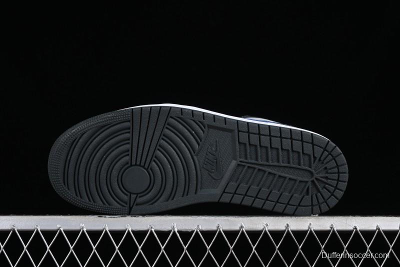 Nike Air Jordan 1 Low AJ1 Black Grey Blue Hook Basketball Shoes - DC0774-040