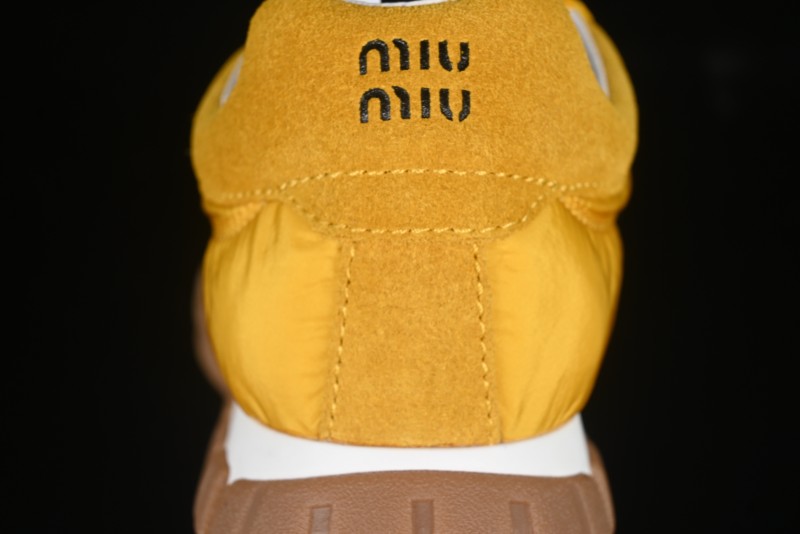 Miu Miu Suede Round Toe Lace-Up Women's Low-Top Casual Shoes - 99D4