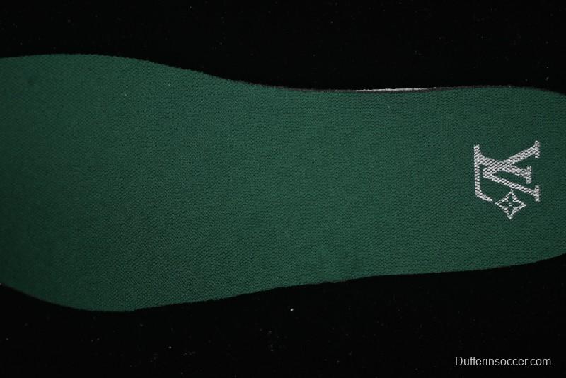 Louis Vuitton Footprint Soccer 2025 Spring Summer Collection Round Toe Lace-Up Low Top Lifestyle Casual Shoes - D.GREEN