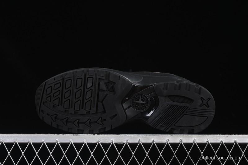 Stone Island Grime Panelled Low-Top Lifestyle Sneakers in Dark Brown - 79FWS0303