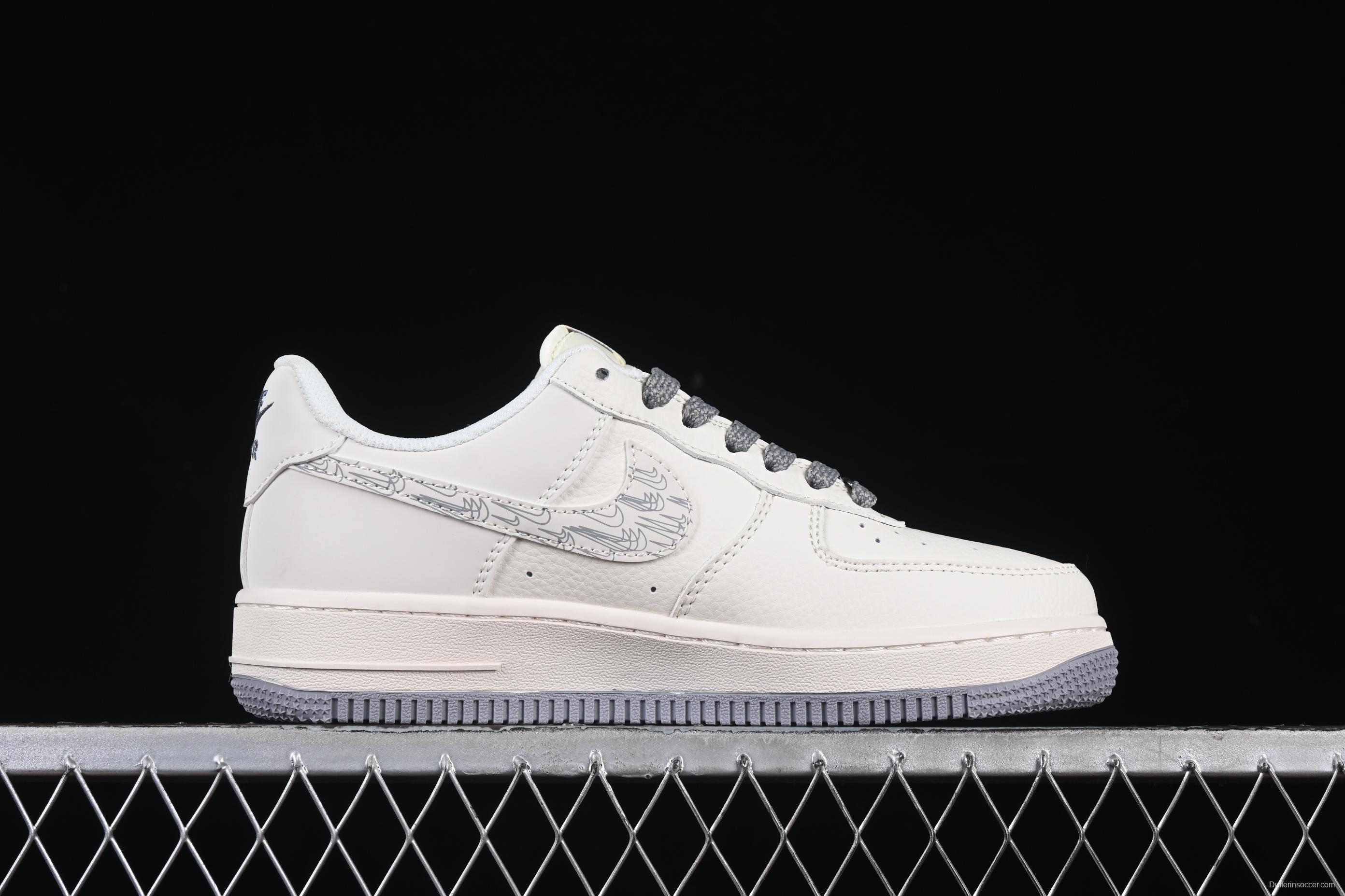 Nike Air Force 1 '07 Low Casual Sneakers in Light Grey with Mini Swoosh - HH7518-048