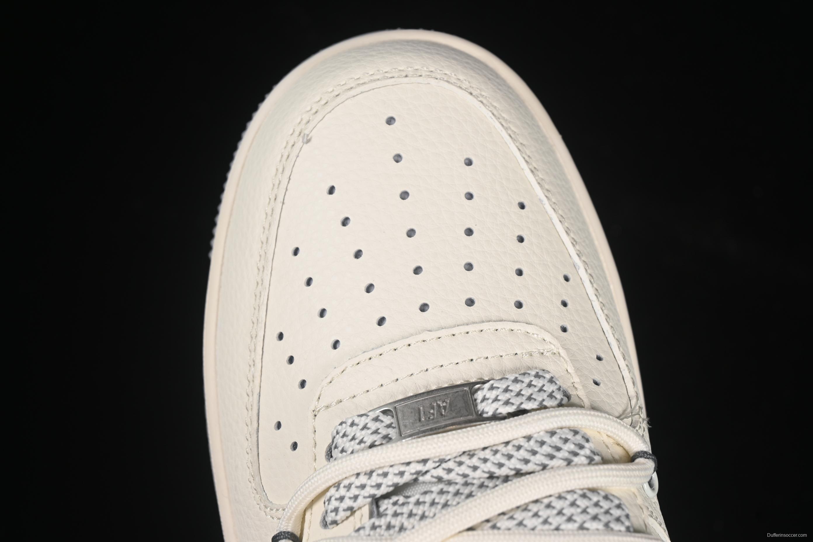 Nike Air Force 1'07 Low LV Collaboration Grey Pattern Drawstring Casual Sneakers - DM6868-065