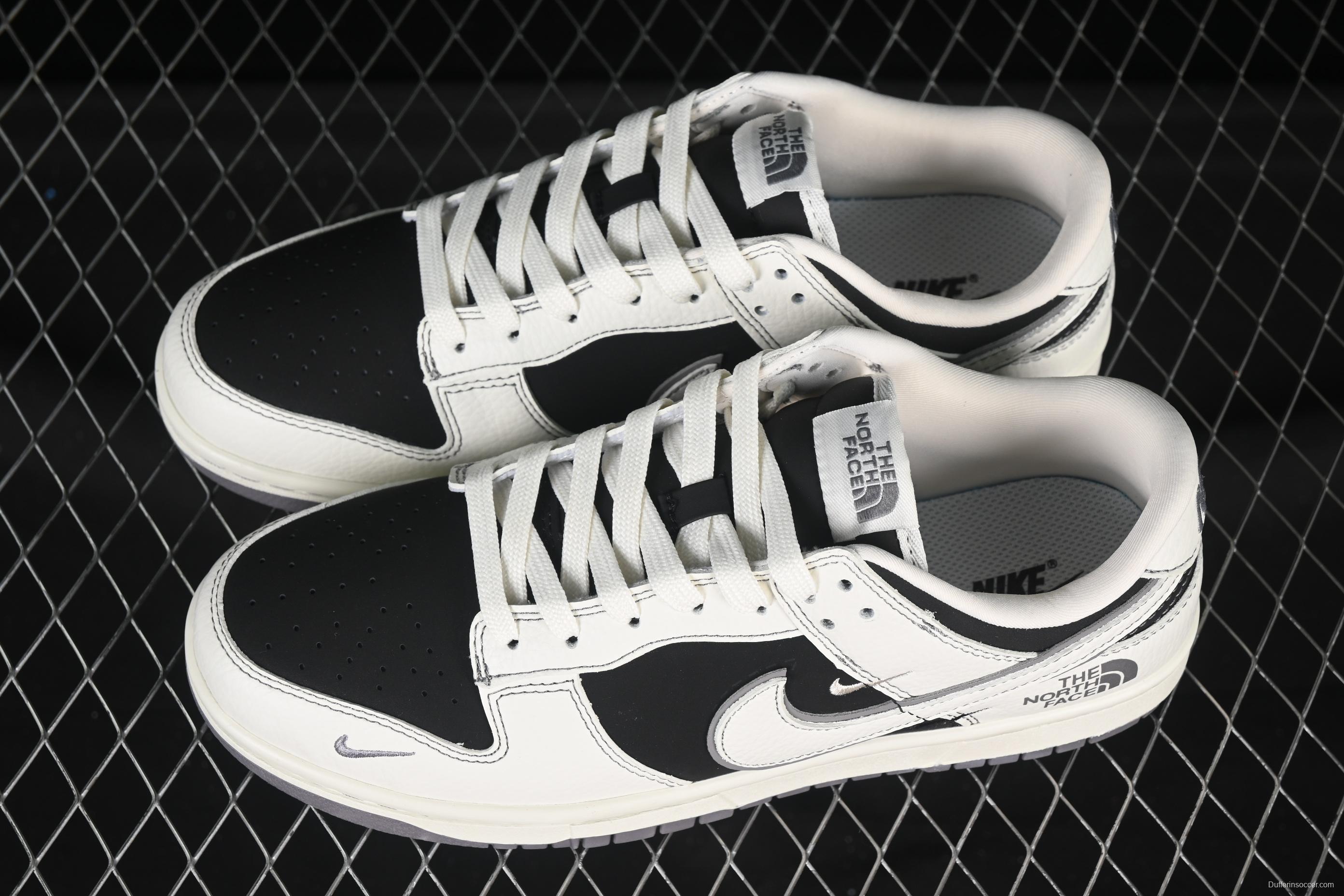 Nike SB Dunk Low The North Face Collaboration Cream Black Grey Anniversary Custom Low-Top Skate Shoes - SC9207-404