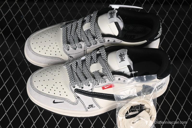 Nike Travis Scott x Fragment Design x Air Jordan 1 Low OG SP AJ1 Retro Sneakers - YX5066-301
