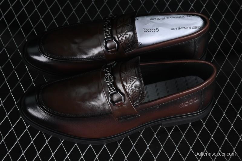 ECCO London Collection Slip-On Business Men's Leather Shoes with Wide Toe Design and Innovative Sole - 61160801002