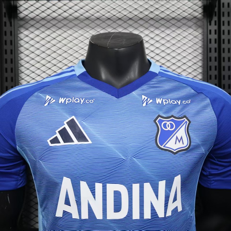 Player Version 25/26 Millonarios Blue with Andina Logo Design Home Jersey