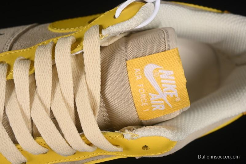 Nike Air Force 1'07 Low LV Collaboration Grey Yellow Casual Sneakers - HQ2037-322