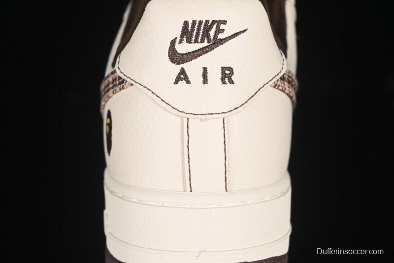 Nike Air Force 1 '07 Low Bape Collaboration Beige Camo Casual Sneakers - DF0188-052