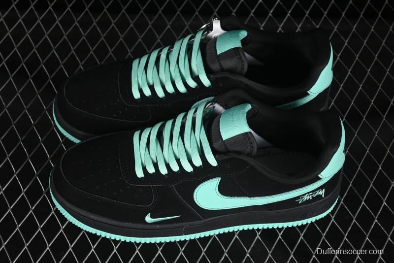 Nike Air Force 1 '07 Low Stussy Collaboration Tiffany Blue Casual Sneakers - DF0188-045