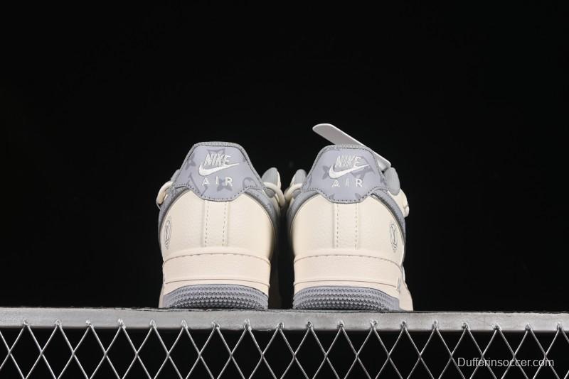 Nike Air Force 1'07 Low LV Collaboration Grey Print Drawstring Casual Sneakers - DM6868-062
