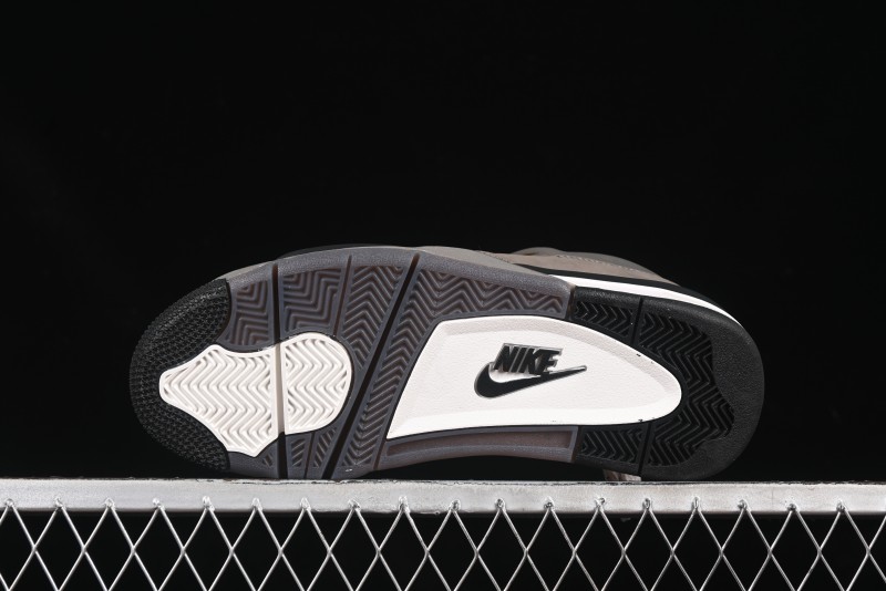 Nike Air Jordan 4 Retro Sneakers in Cave Stone Brown Suede with Black Mesh - FV5029-200
