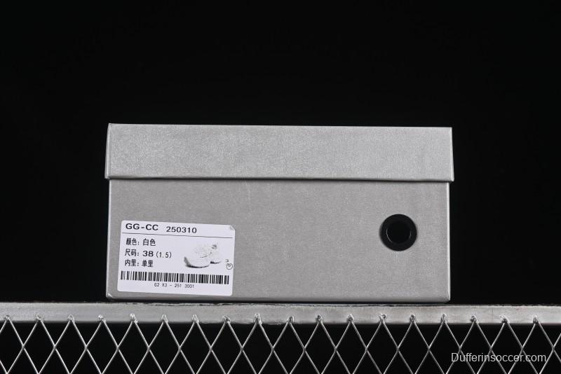 GG-CC Lace Pearl Chain Casual Platform Dad Shoes - 250310 White