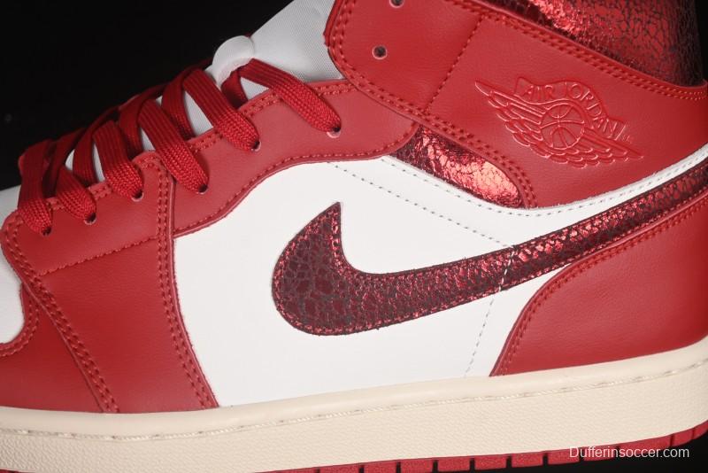 Nike Air Jordan 1 Mid AJ1 China Red Mid-Top Casual Sneakers - HJ9337-106